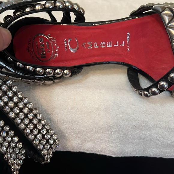 Jeffrey Campbell Ibiza Black Leather With Rhinestones And Studs Size 7 - Picture 12 of 12